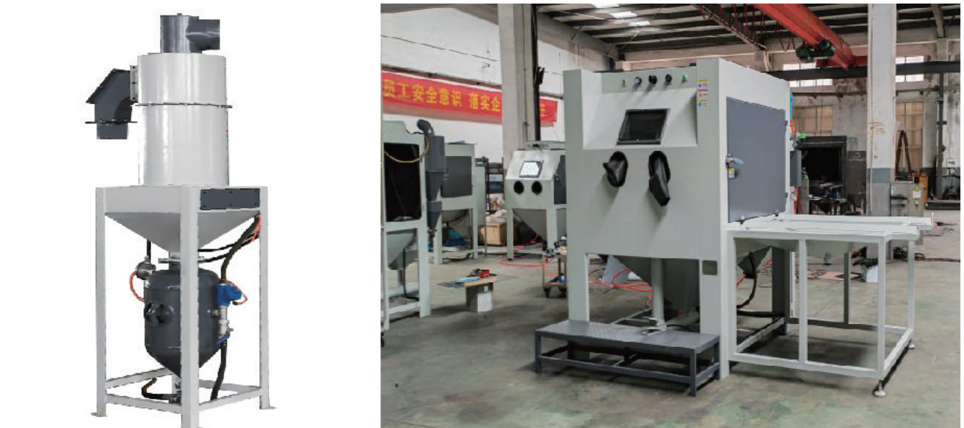 Split type pressure feed sand blasting equipment