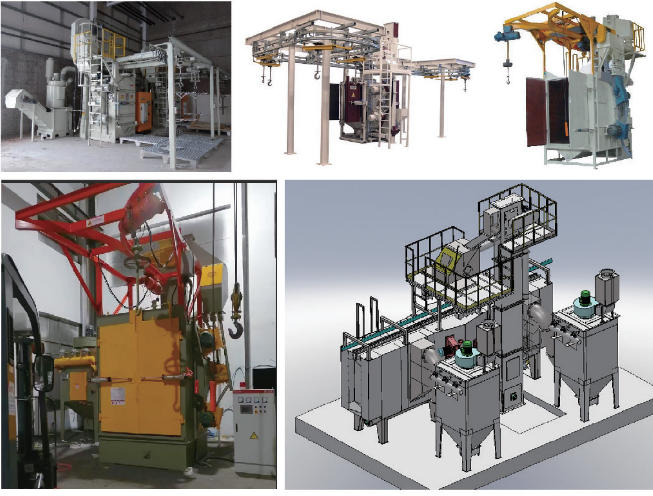 Hook type shot blasting machine
