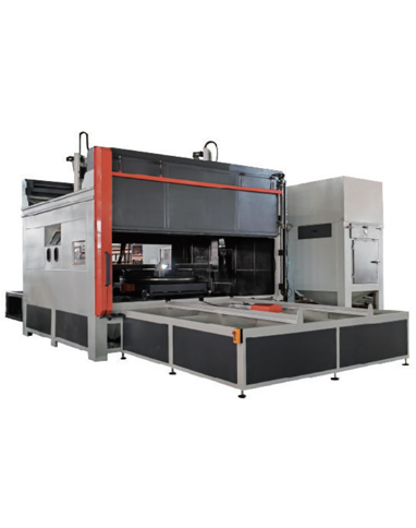 Special sandblasting machine for heavy structural parts