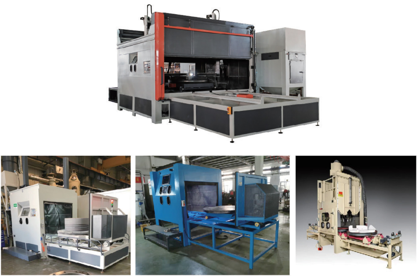 Special sandblasting machine for heavy structural parts