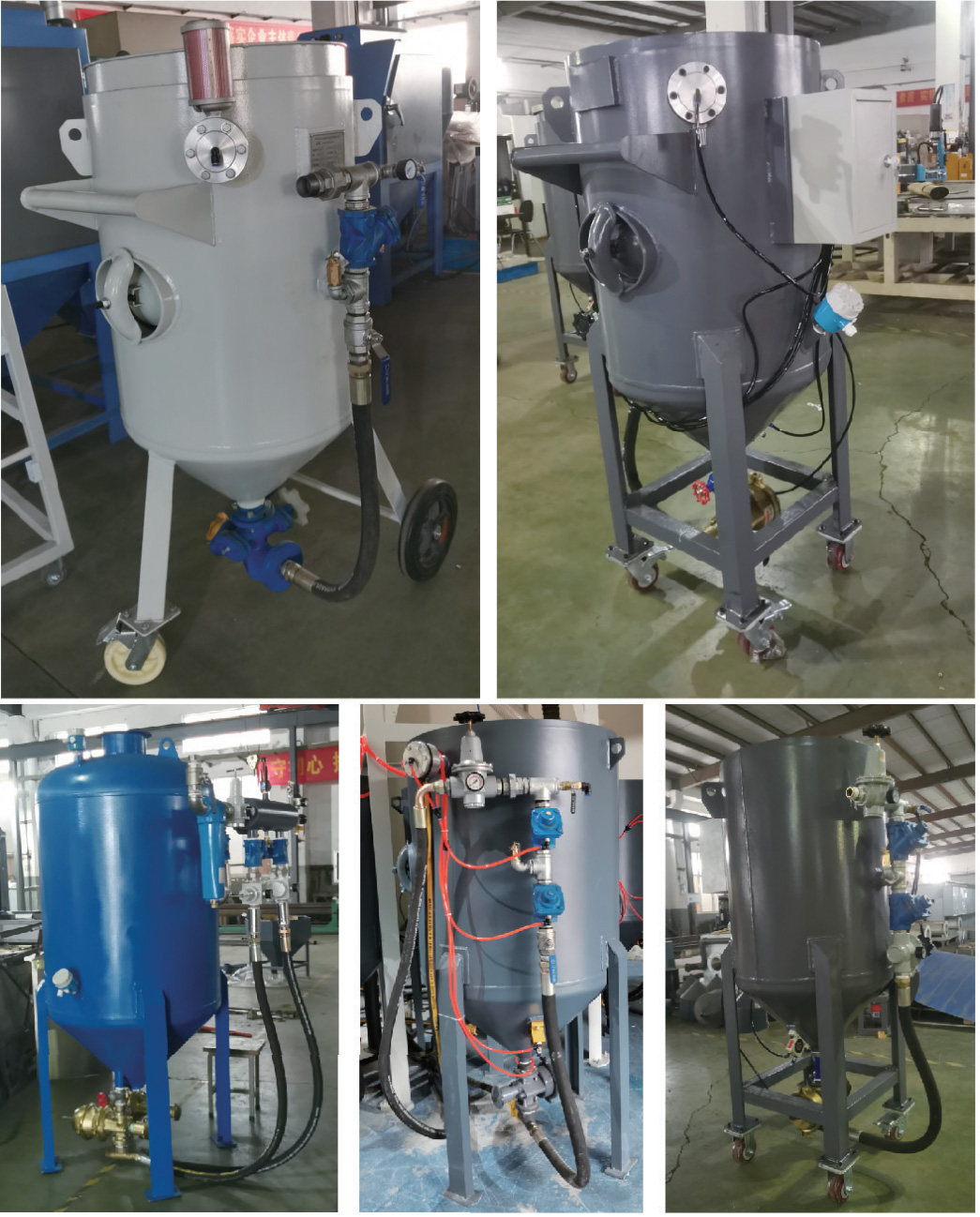 Mobile sand blasting tank